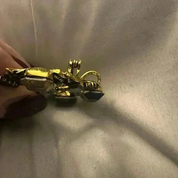 Peace Sign Multicolor Gemstone Brooch - Picture 3 of 4